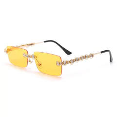 Anteojos de sol Trap Hip-Hop Strass Diamante Rectangular Sin Marco A003 - KITCH TECH
