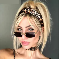 Anteojos de sol Trap Hip-Hop Strass Diamante Rectangular Sin Marco A003 - comprar online