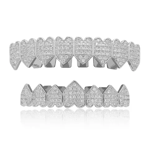 Parrilla Para Dientes Grillz Strass Oro Blanco Corazones Trap - comprar online