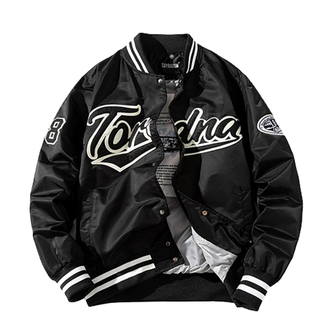 CAMPERA VARSITY JACKET UNIVERSITARIA TORDNA NEGRO