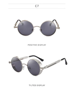 Anteojos de sol Redondo Metalico Gotico Steampunk Vintage - KITCH TECH