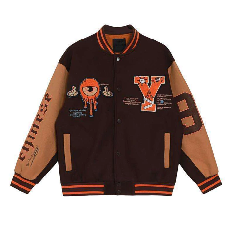 CAMPERA VARSITY JACKET UNIVERSITARIA Y EYE MARRON