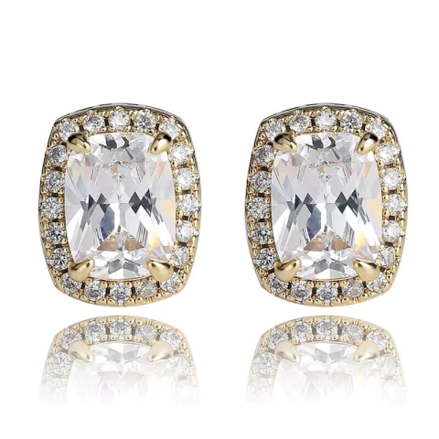 Aros Oro 925 Redondo A Rosca Símil Zircón Diamante N38