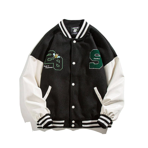 CAMPERA VARSITY JACKET UNIVERSITARIA KILLER BEE NEGRO