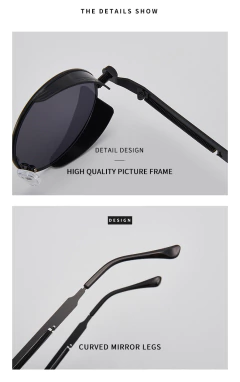 Anteojos de sol Redondo Metalico Gotico Steampunk Vintage - tienda online