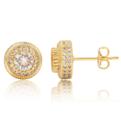 Aros Plata 925 Redondo Símil Zircón Diamante N22 - comprar online