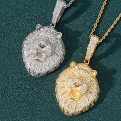 Dije C/ Strass / C/Cadena Standar King Lion Oro 14k - tienda online