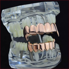 Grillz Colmillos Vampiro Oro Rosa 6x6 Trap - tienda online