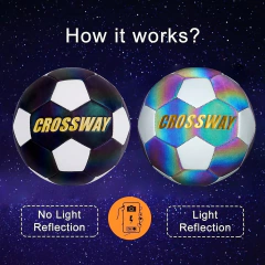 Pelota De Futbol Reflectante Holográfica Escudos Tornasol - KITCH TECH