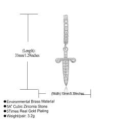 Aros Plata 925 Redondo Símil Zircón Diamante N41 en internet