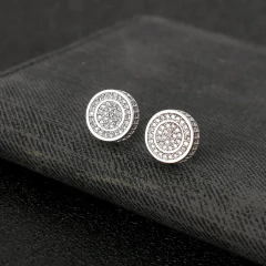 Aros Plata 925 Redondo a Rosca Símil Zircón Diamante Nº3