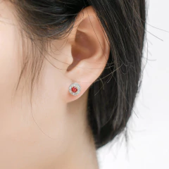 Aros Plata 925 Redondo A Rosca Símil Zircón Diamante N31 - KITCH TECH