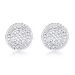 Aros Plata 925 Redondo a Rosca Símil Zircón Diamante Nº4