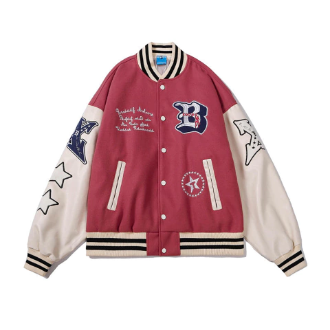 CAMPERA VARSITY JACKET UNIVERSITARIA B STARS ROJO