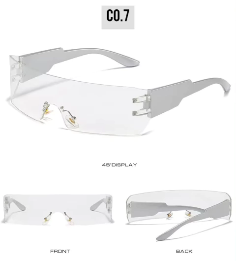 Anteojo Sol Rectangular Envolvente Futurista Hyp Visor 153