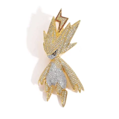 Dije "Thunder Big" Baño Oro 14k Zircón Full Strass 120 USD - KITCH TECH