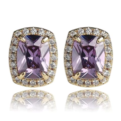 Aros Oro 925 Redondo A Rosca Símil Zircón Diamante N37