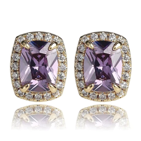 Aros Oro 925 Redondo A Rosca Símil Zircón Diamante N37