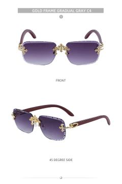 Anteojos sin Marco Rectangular Cruz Strass Retro Vintage - buy online