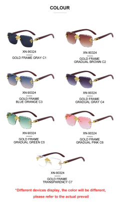 Anteojos sin Marco Rectangular Cruz Strass Retro Vintage