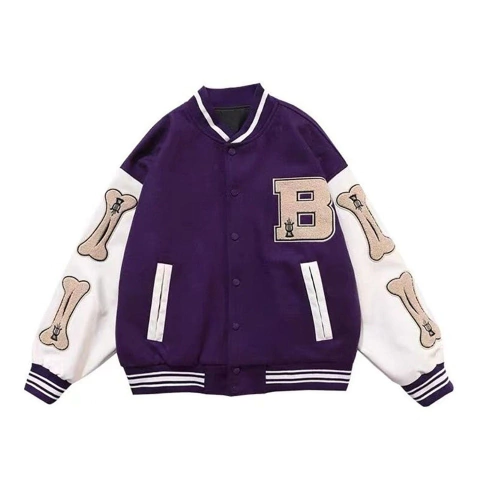 CAMPERA VARSITY JACKET UNIVERSITARIA B BONES VIOLETA
