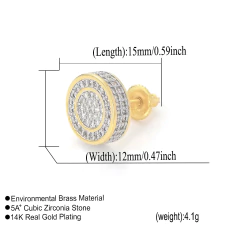 Aros Plata 925 Redondo a Rosca Símil Zircón Diamante Nº4 - tienda online