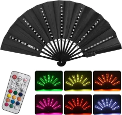 Abanico Led Pixel RGB Grande Bamboo Control Remoto - Negro en internet