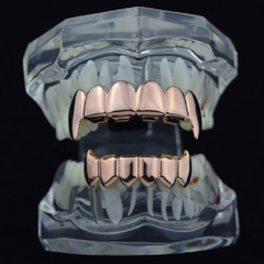 Grillz Colmillos Vampiro Oro Rosa 6x6 Trap - KITCH TECH