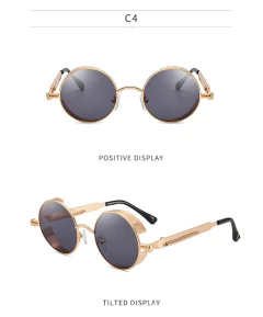 Imagen de Anteojos de sol Redondo Metalico Gotico Steampunk Vintage