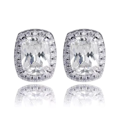 Aros Plata 925 Redondo A Rosca Símil Zircón Diamante N35