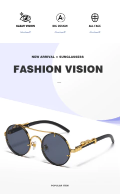 Anteojos Redondos Leopardo Metalico Patilla Madera con Puente - comprar online