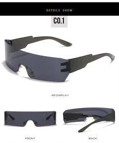 Anteojo Sol Rectangular Envolvente Futurista Hyp Visor 153 - comprar online