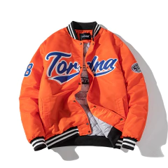 CAMPERA VARSITY JACKET UNIVERSITARIA TORDNA NARANJA