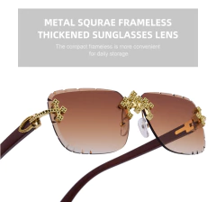 Anteojos sin Marco Rectangular Cruz Strass Retro Vintage - buy online