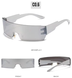 Anteojo Sol Rectangular Envolvente Futurista Hyp Visor 153 en internet