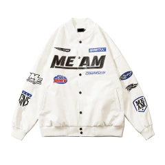 CAMPERA VARSITY JACKET UNIVERSITARIA RACING F1 BLANCO