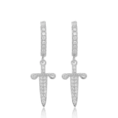 Aros Plata 925 Redondo Símil Zircón Diamante N41