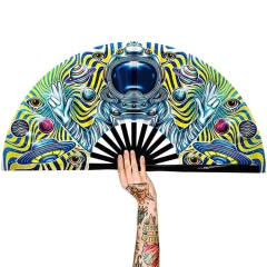 Abanico Estampado Madera Bamboo Importado Alien - (copia)