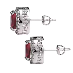 Aros Oro 925 Redondo A Rosca Símil Zircón Diamante N36 - comprar online