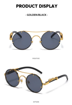 Anteojos Redondos Leopardo Metalico Patilla Madera con Puente - comprar online