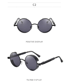 Anteojos de sol Redondo Metalico Gotico Steampunk Vintage - comprar online