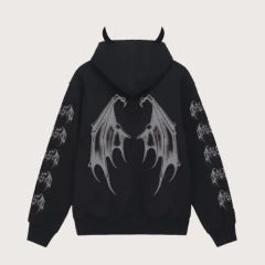 Buzo con Cierre Zip Hoodie Demon