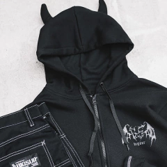 Buzo con Cierre Zip Hoodie Demon en internet
