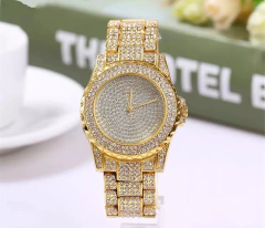 Reloj Strass Dorado Iced Diamante Simil Oro Trap Hip Hop N5