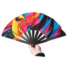 Abanico Estampado olas colores - XL