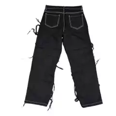 Pantalon Jean Front Ripped Recto Baggy Full Black - comprar online