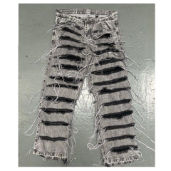 Jean Baggy Ripped Desflecado Gris 2