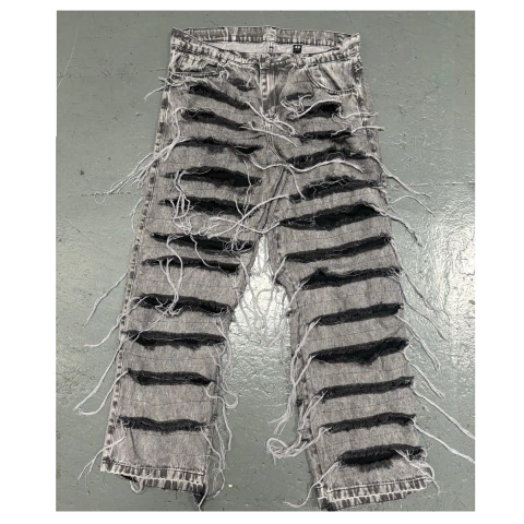 Jean Baggy Ripped Desflecado Gris 2