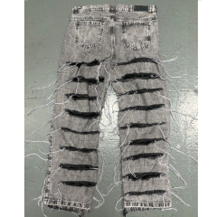 Jean Baggy Ripped Desflecado Gris 2 - comprar online