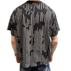 Remera Boxy Fit Rayada Circlee Negra Y Blanco en internet